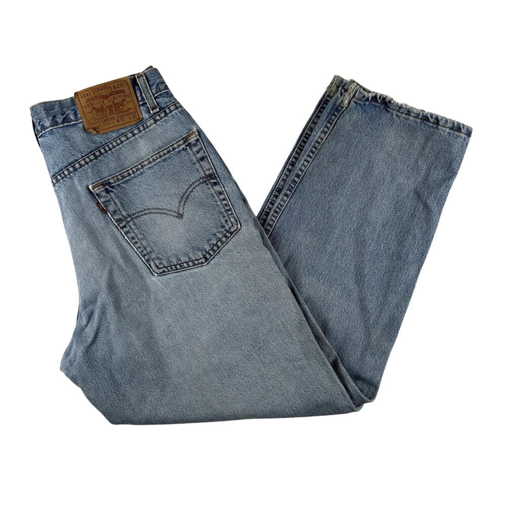 Vintage Levis 550 Jeans Mens 34x29 Light Wash Blue Denim Relaxed Tapered USA 90s